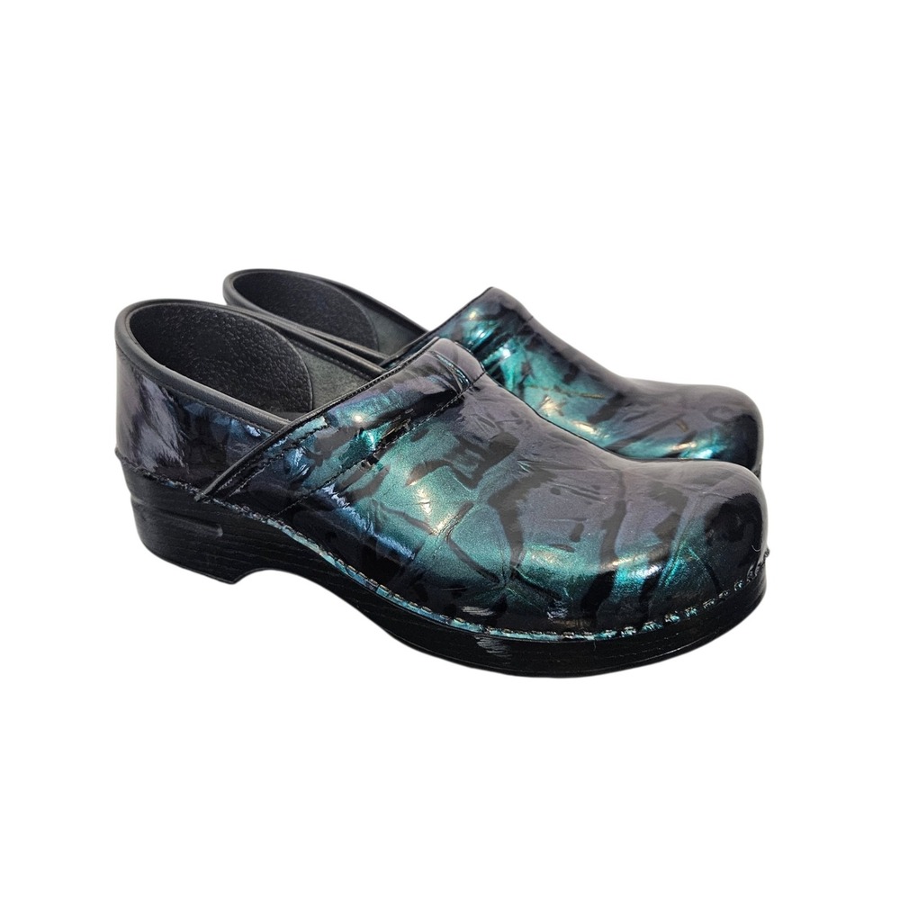 Dansko ProfessionalClog Leather Women's Size 9.5 Black/Green